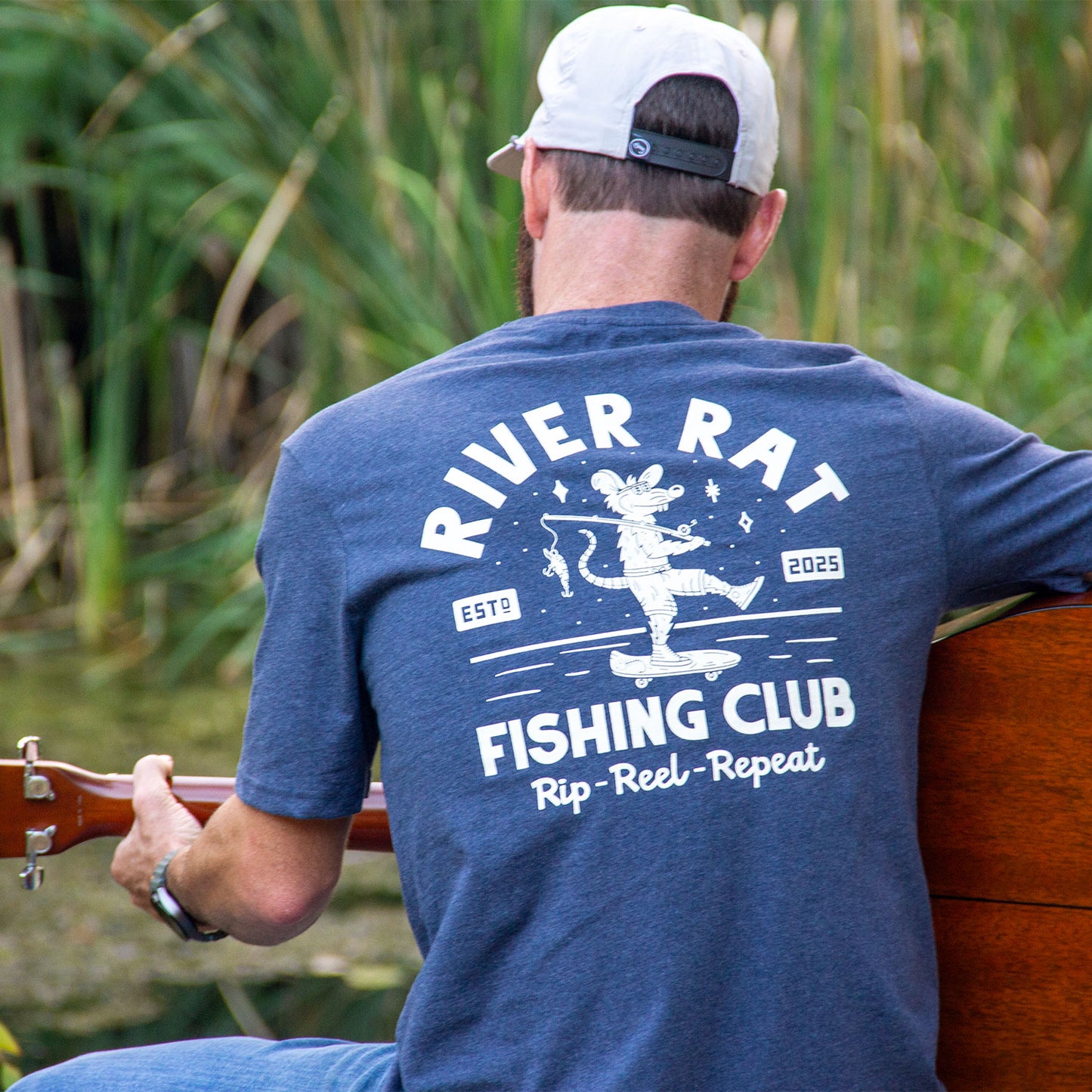 RIVER RAT TEE (heathered navy)